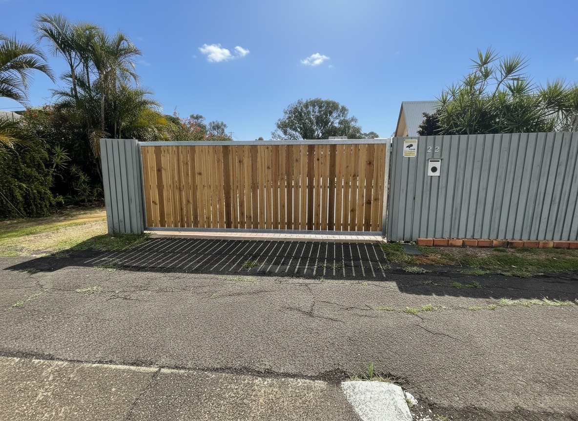 Custom timber automatic gate installation - premium craftsmanship